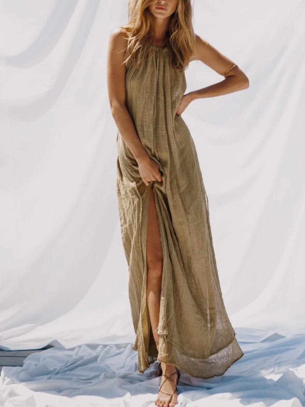 Jen’s Pirate Booty Grecian Margarita Maxi Dress — Olive